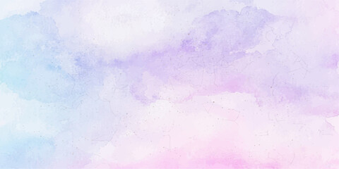 Fototapeta premium A pastel watercolor wash of soft blues, purples, and pinks creates a dreamy, ethereal background, evoking a sense of calm and tranquility.