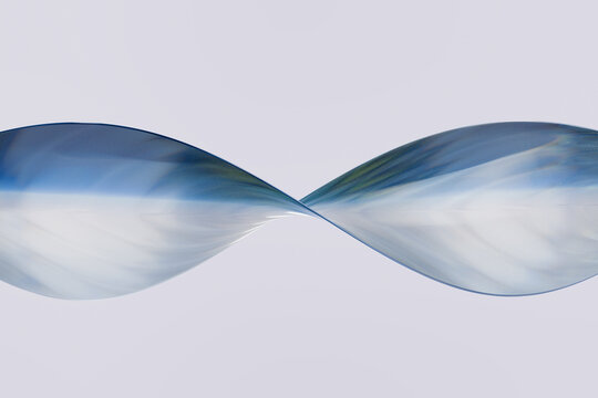 Twisted Blue Geometric Lines 3D render