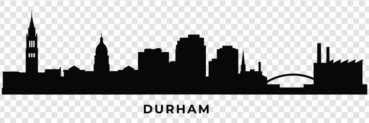 Durham city skyline silhouette vector illustration famous landmarks cityscape panorama © MstSabina