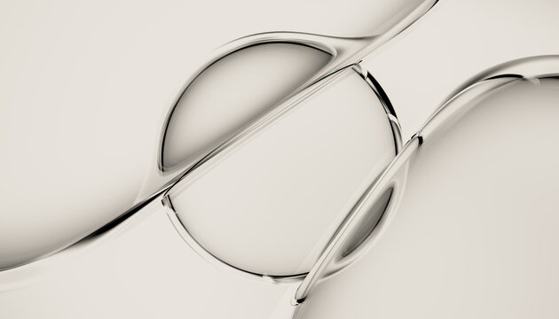 Minimal Abstract Glass Shapes With Fluid Curves and Soft Beige Tones 