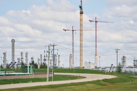Edmonton Refinery Construction Cranes