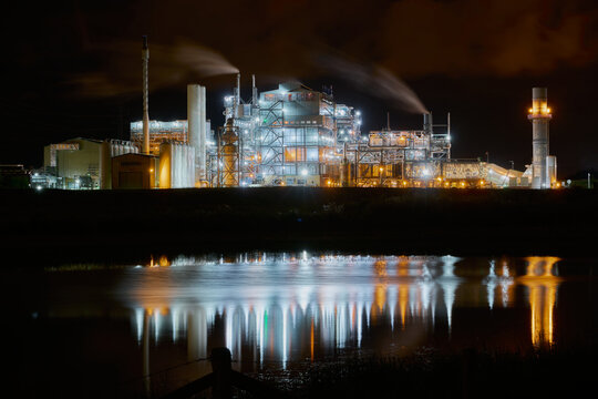 Edmonton Refinery Water Reflections