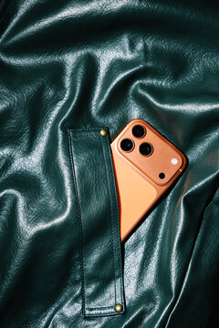 Smartphone In Leather Pocket
