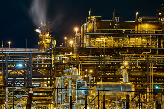 Edmonton Refinery Night Infrastructure