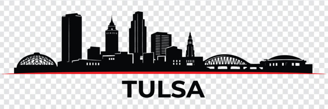 Tulsa oklahoma city skyline silhouette vector illustration