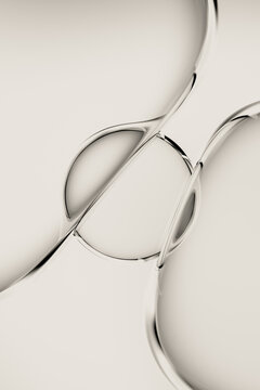 Minimal Abstract Glass Shapes With Fluid Curves and Soft Beige Tones 