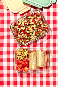 Storage containers filled with food