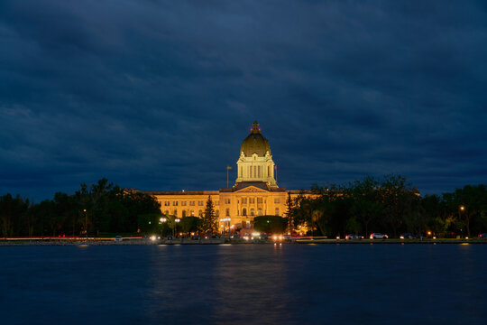 Saskatchewan Legislature Storm Night