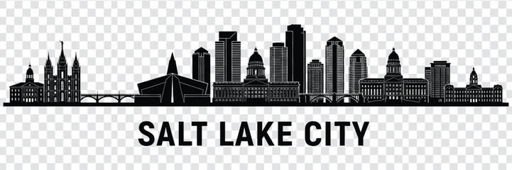 Obraz premium Salt lake city skyline silhouette vector illustration