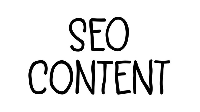 SEO Content Hand Drawn Scribble Text Effect
