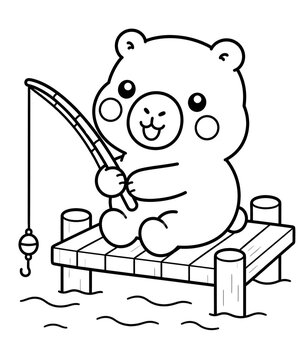 bear fishing in the river