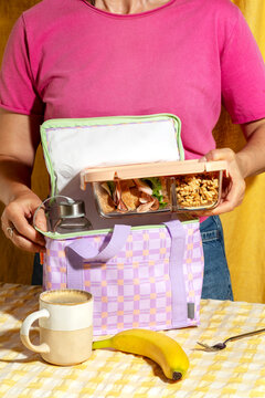 Lunch in a glass storage container
