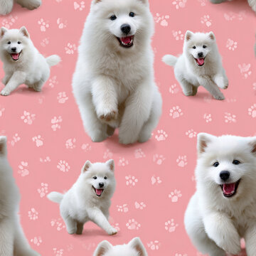 Cute White Puppy Pattern