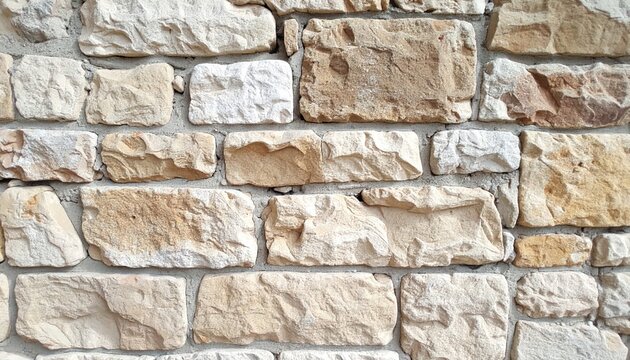 Rough cut limestone brick wall natural texture background