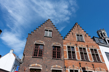 Naklejka premium Traditional Medieval Architecture and Historic Guildhouses in Bruges Belgium