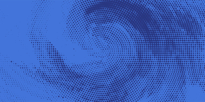 Cartoon pattern with circles, dots Halftone dotted background. Pop art style. Design element, border for web banners, cards, wallpapers. Colorful. Yellow and blue color.