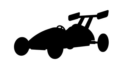 Obraz premium Formula racing car silhouette against a white background