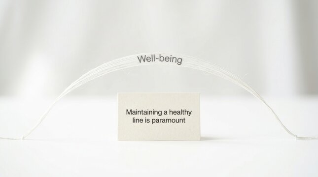 Well being message on a card about maintaining a healthy line