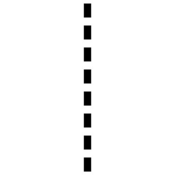 Single vertical dashed road center line graphic with vertical, navigation