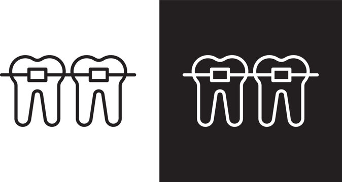 Teeth with braces icon