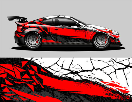 Car livery graphic vector abstract racing stripe design for vehicle vinyl wrap