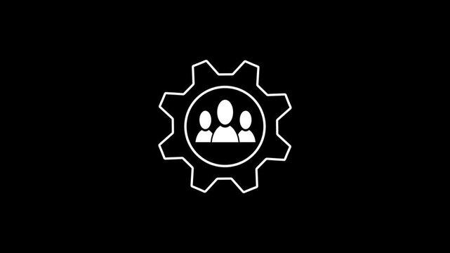 Business and Marketing. Teamwork icon. Business and Marketing. Teamwork icon. Teamwork management icon. business elements icon. 4k animation on black scene. 
