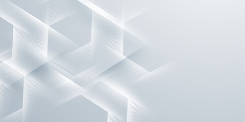 Obraz premium Abstract geometric white and gray background with stripes and lines, modern elegant design.