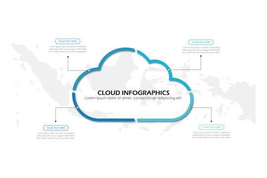 Cloud computing puzzle vector infographics