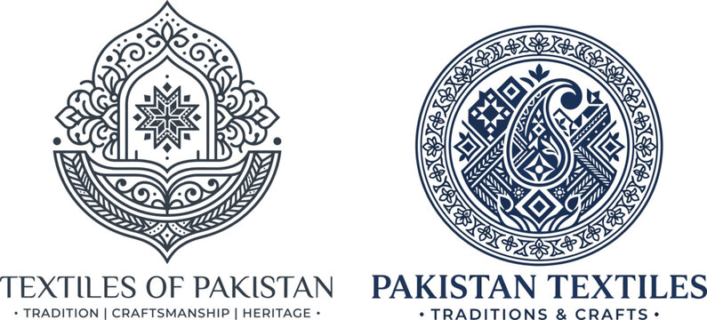 Traditional pakistani textile logo designs with intricate art