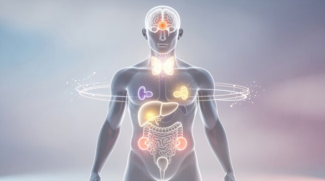 Human Anatomy and Endocrine System Visualization