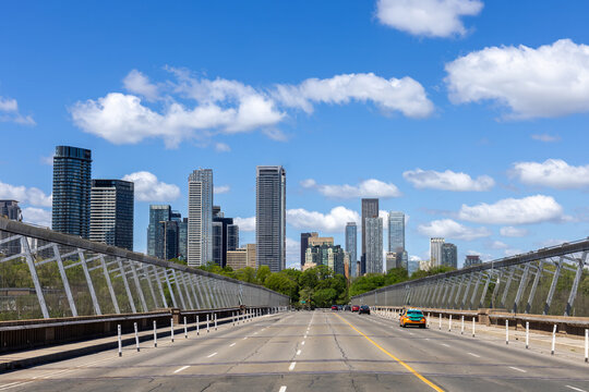 Toronto financial district skyline panorama with luxury condos and financial offices