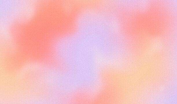 Abstract dreamcore pastel gradient background with blurry colorful clouds and elegant grainy noise texture