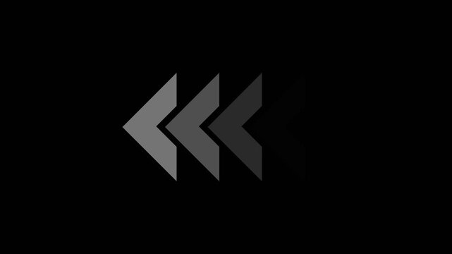 Fast forward white symbols icon. black background. Motion graphics of concept. animation