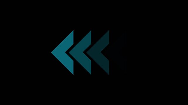 Fast forward cyan symbols icon. black background. Motion graphics of concept. animation