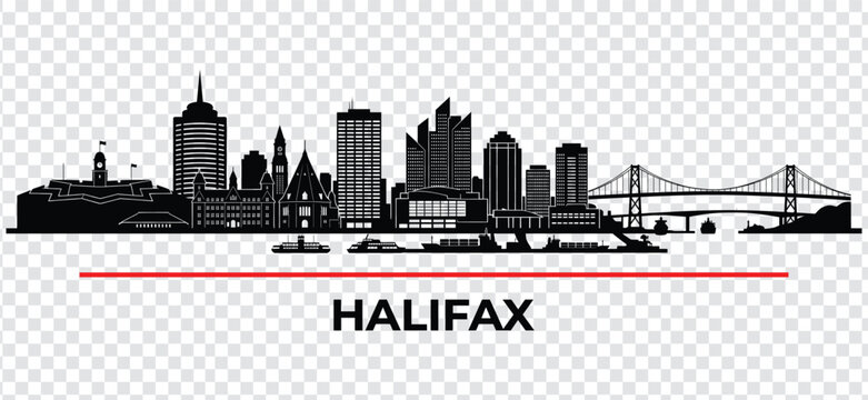 Halifax city skyline silhouette vector illustration