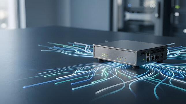 Secure network appliance manages digital data connections and supports protected communication across a business infrastructure.