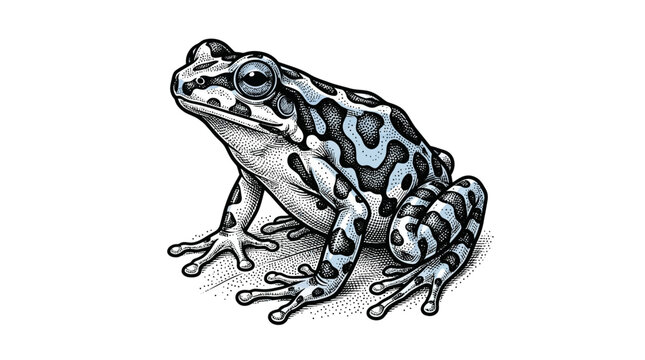 Detailed illustration of a sitting frog.