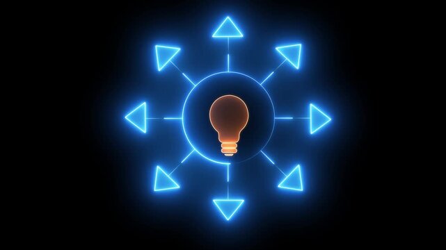 Strategic innovation concept on transparent background. systematic process for developing and implementing new ideas and products that help an organization grow and compete. 4k motion video.
