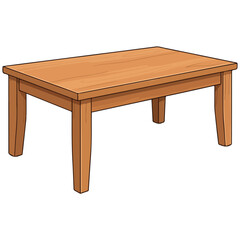 Fototapeta premium Simple Wooden Coffee Table Illustration Vector