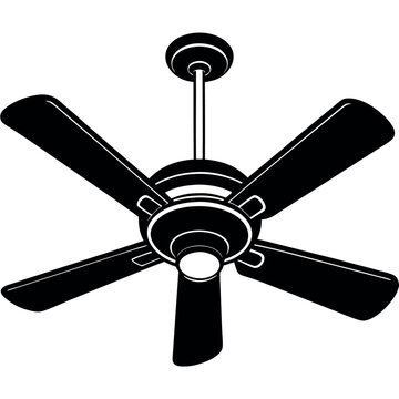 A electric celling fan isolated white background