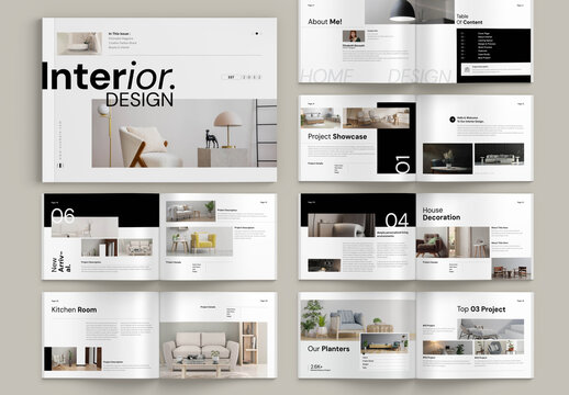 Interior Design Brochure Landscape Template