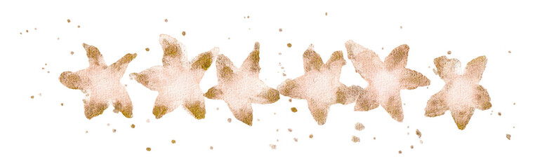 banner con stelle dorate astratte ad acquerello, illustrazione isolata su sfondo trasparente © sommaria