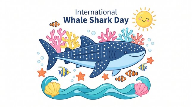 Whale shark swimming in colorful coral reef