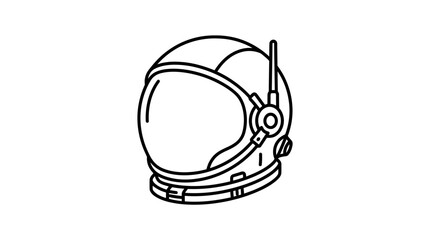 Fototapeta premium Astronaut Helmet Vector Icon Illustration Representing Space Exploration Technology and Cosmic Travel Equipment Isolated on White