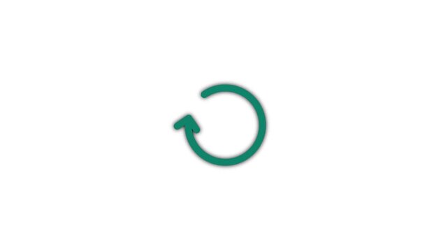 glowing rotating animation of bright circular arrows on a white background; futuristic loading progress circular arrow animation.