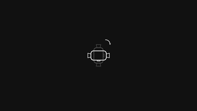 Minimalist smartwatch interface icon rotates smoothly in this clean digital motion graphic animation clip for modern user experience design projects