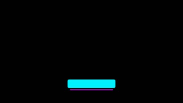 Lower third graphic template featuring bright cyan rounded rectangles and vibrant pink underline accents for professional digital video motion media