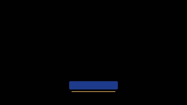 Rounded rectangular blue button with yellow underscore line featuring smooth motion animation for modern digital user interface design video