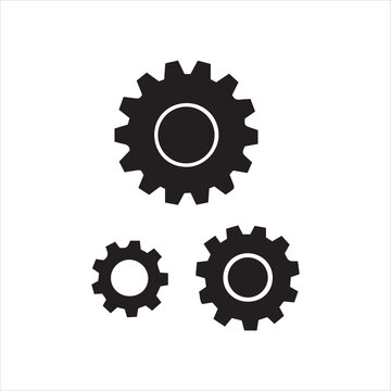 Gear cogs mechanism icons with mechanism industrial engineering technical