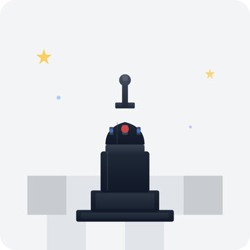 Sci-Fi Alien Robot Avatar Illustration with Cosmic Background
